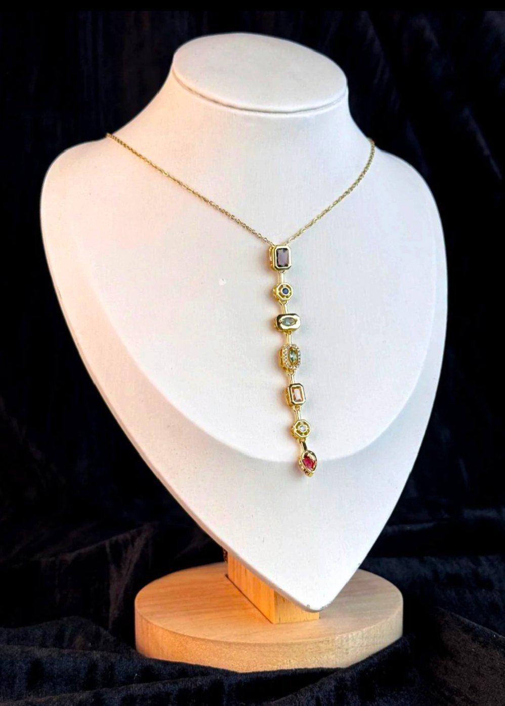 MJ Velvet Gems Drop Necklace