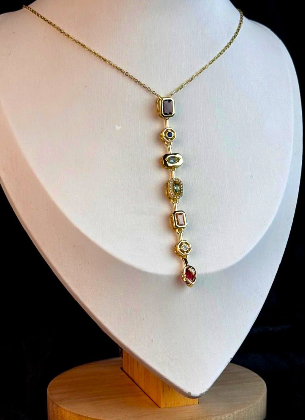 MJ Velvet Gems Drop Necklace - Image 2