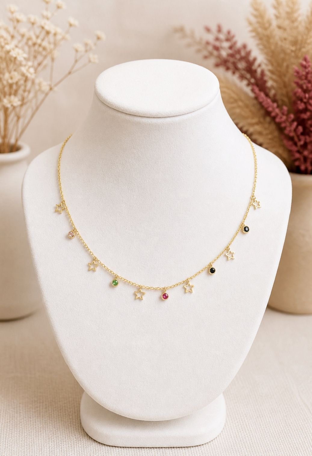MJ Star Pop Crystal Charm Necklace