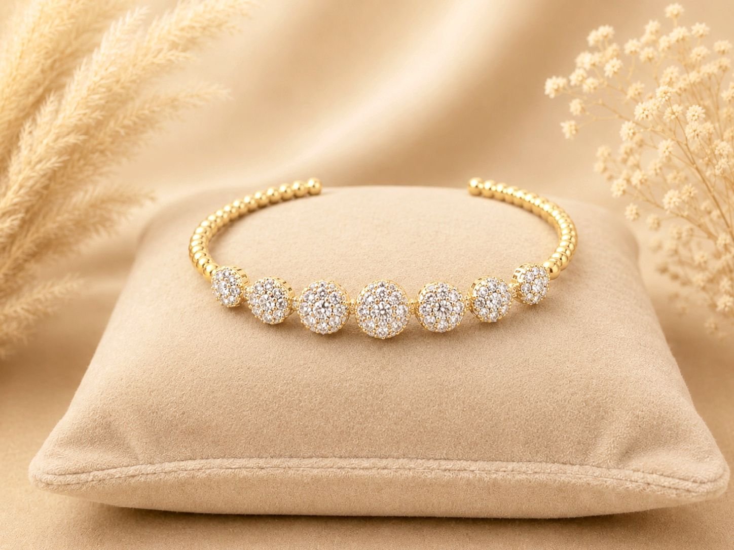 MJ Gold-Plated Halo Grace Open Bracelet - Image 2
