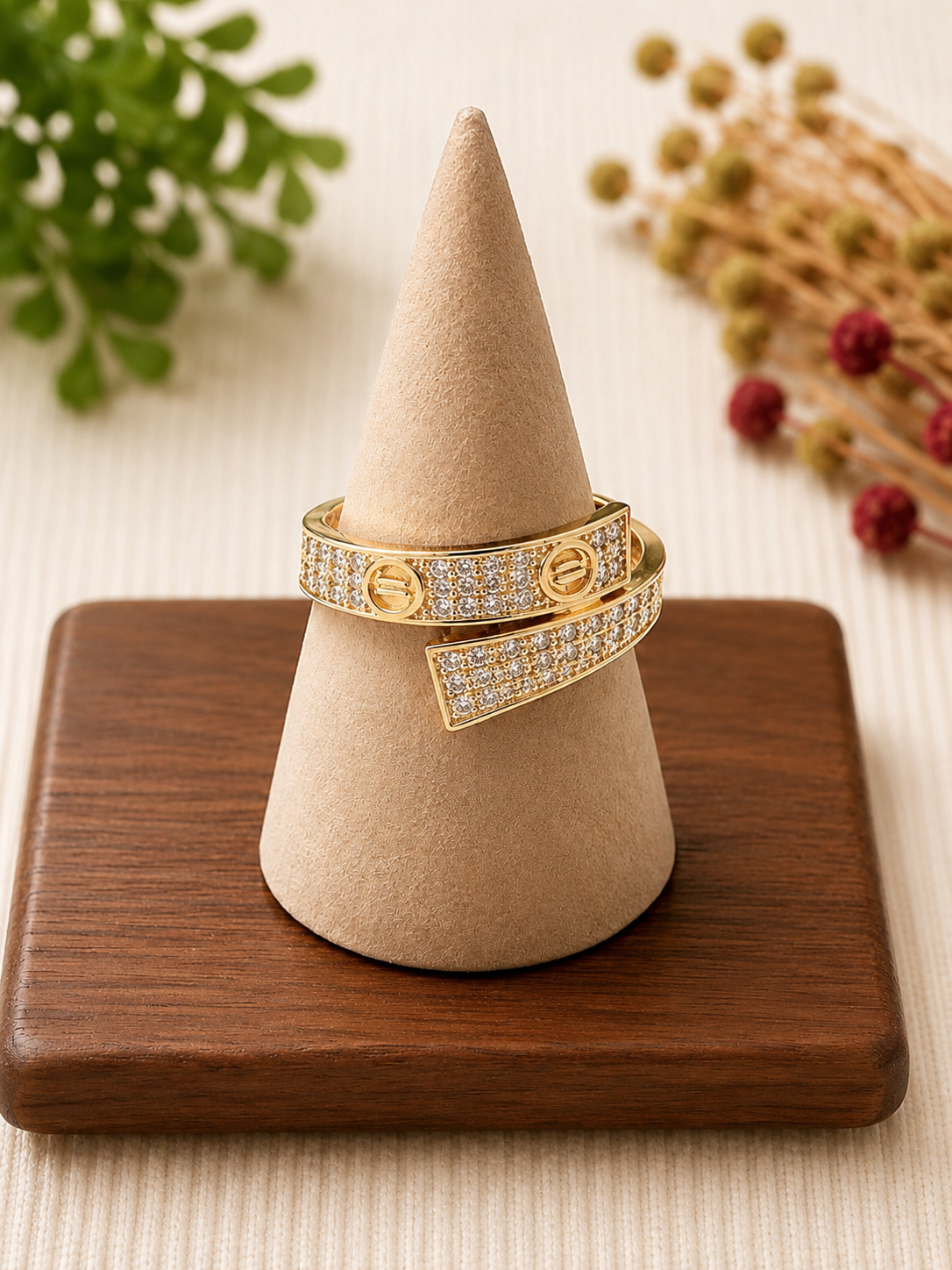 MJ Gold-Plated Amour Wrap Ring (size 7)