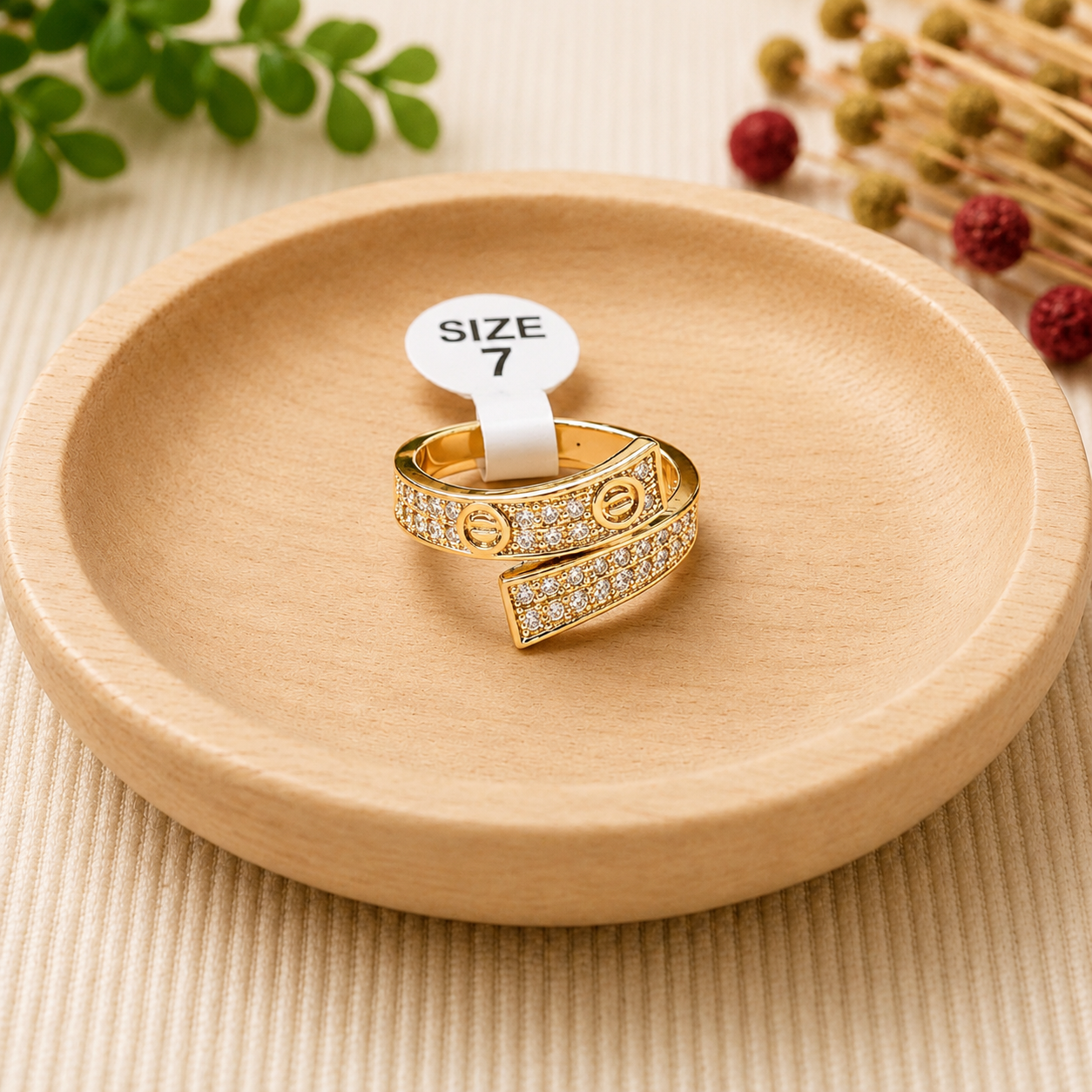 MJ Gold-Plated Amour Wrap Ring (size 7) - Image 2