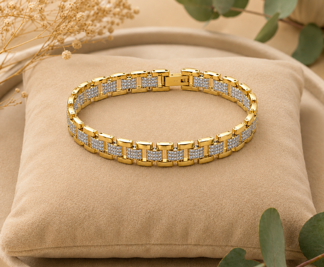 MJ Gold-Plated Pavé Link Bracelet - Image 3