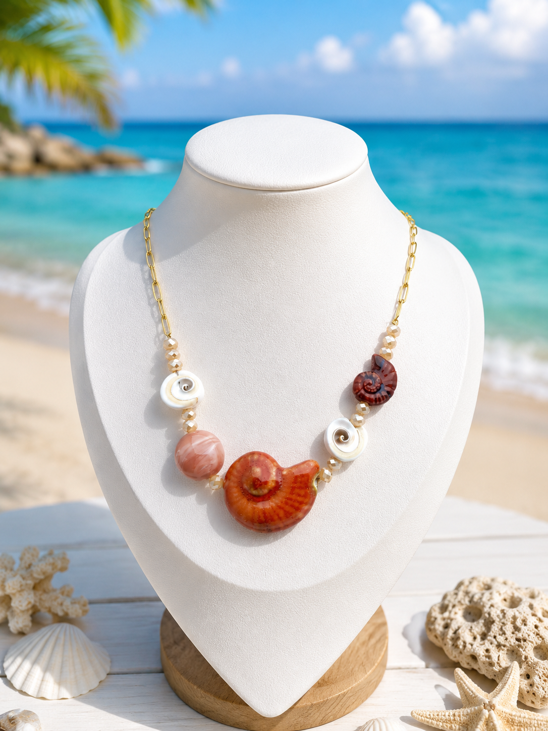 MJ Coral Spiral Necklace