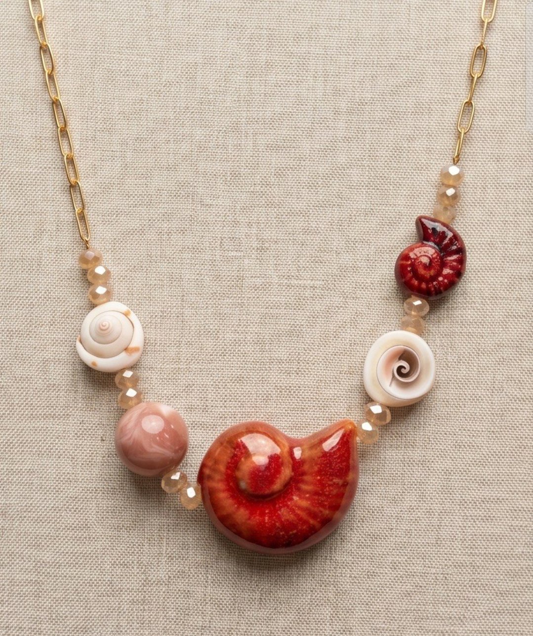 MJ Coral Spiral Necklace - Image 2