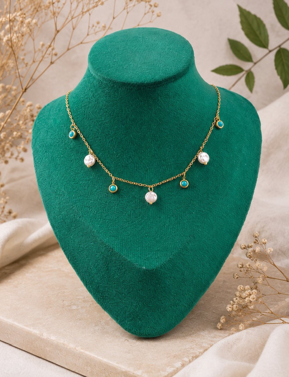 MJ Turquoise Pearl Necklace