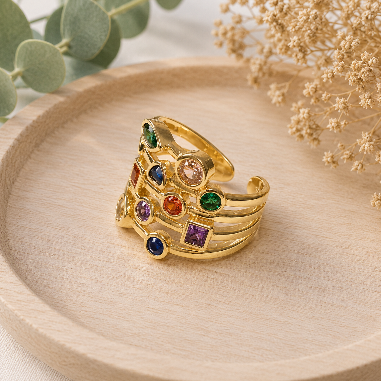 MJ Gold-Plated Carnival Spark Ring - Image 2