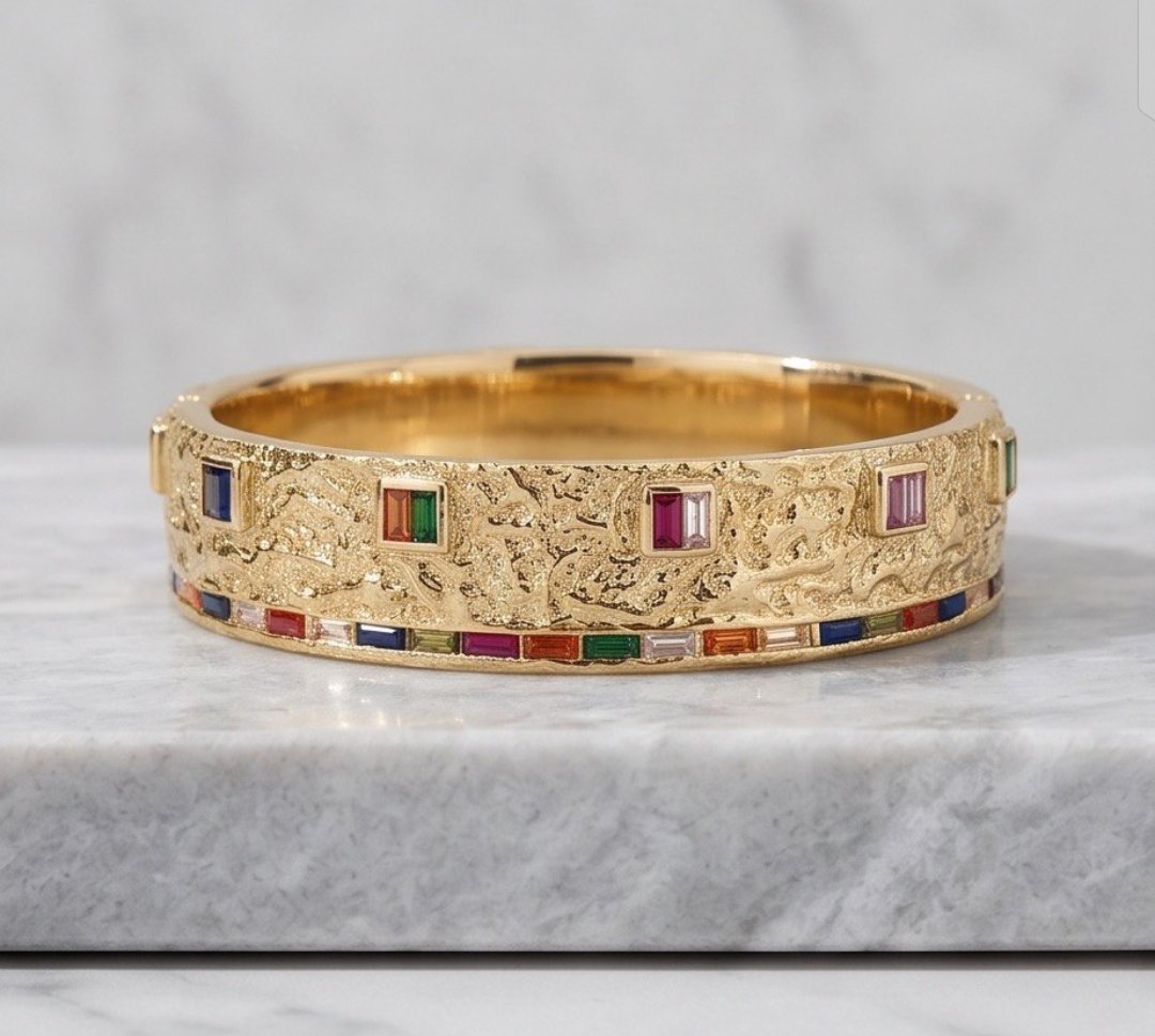 MJ Gold-Plated Zirconia Pop Open Bracelet - Image 3
