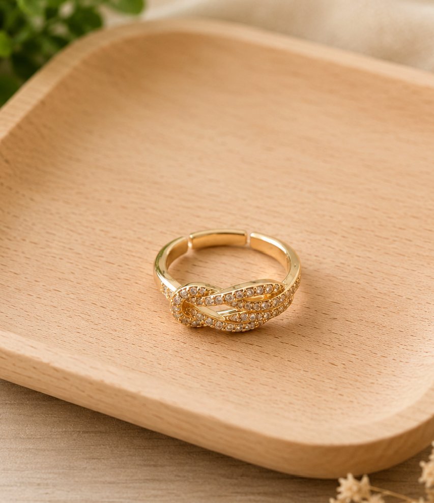 MJ Gold-Plated Infinity Spark Ring - Image 2