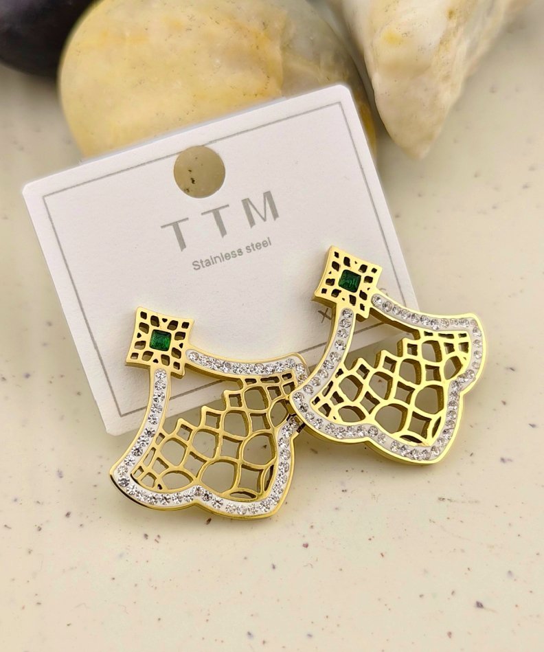 MJ Emerald Fan Earrings