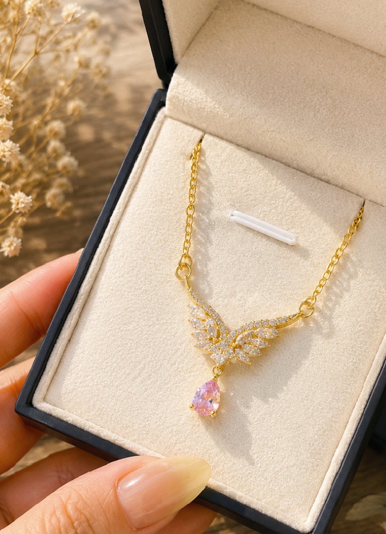 MJ Angel Wings Crystal Necklace