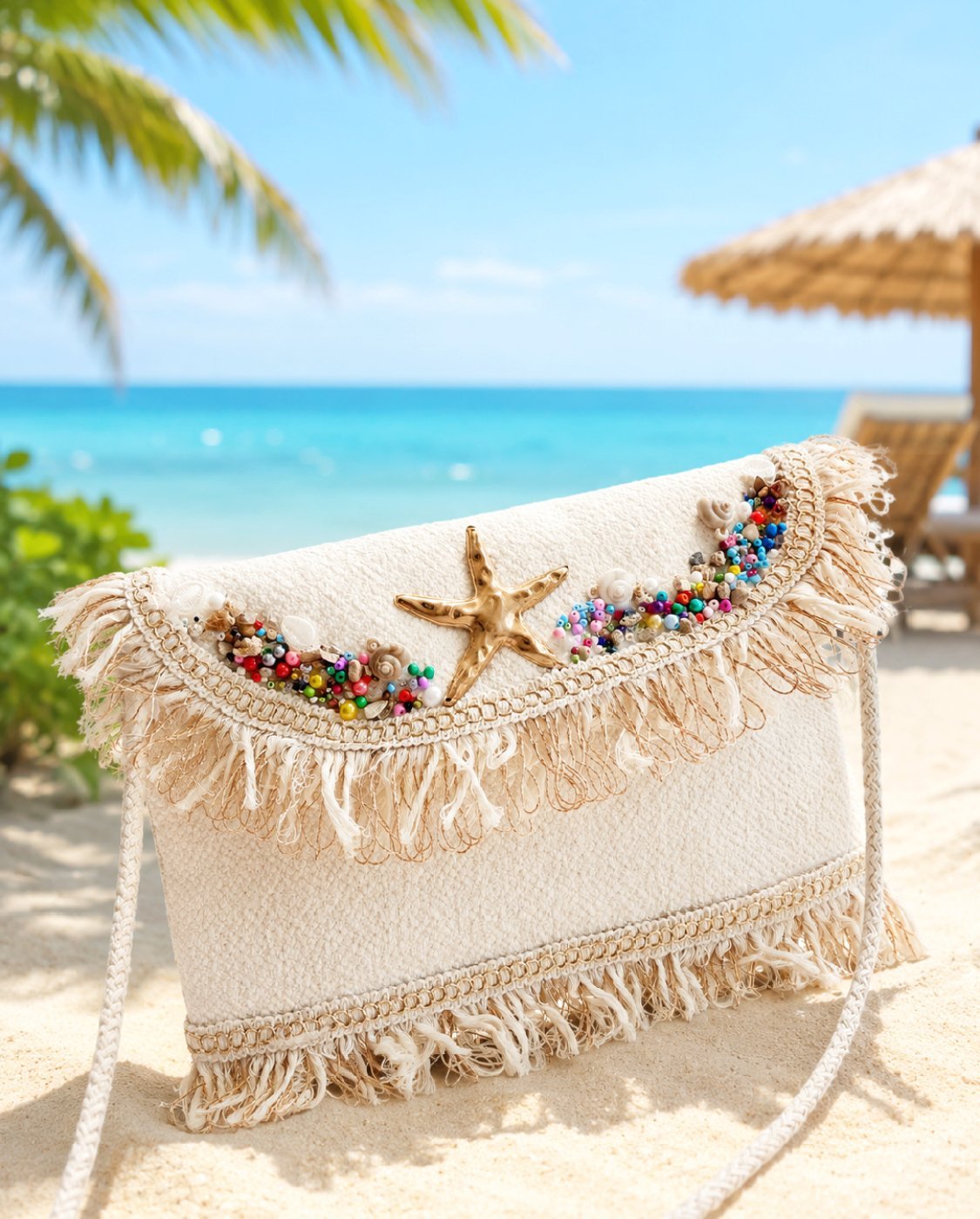 MJ Starfish Fringe Clutch