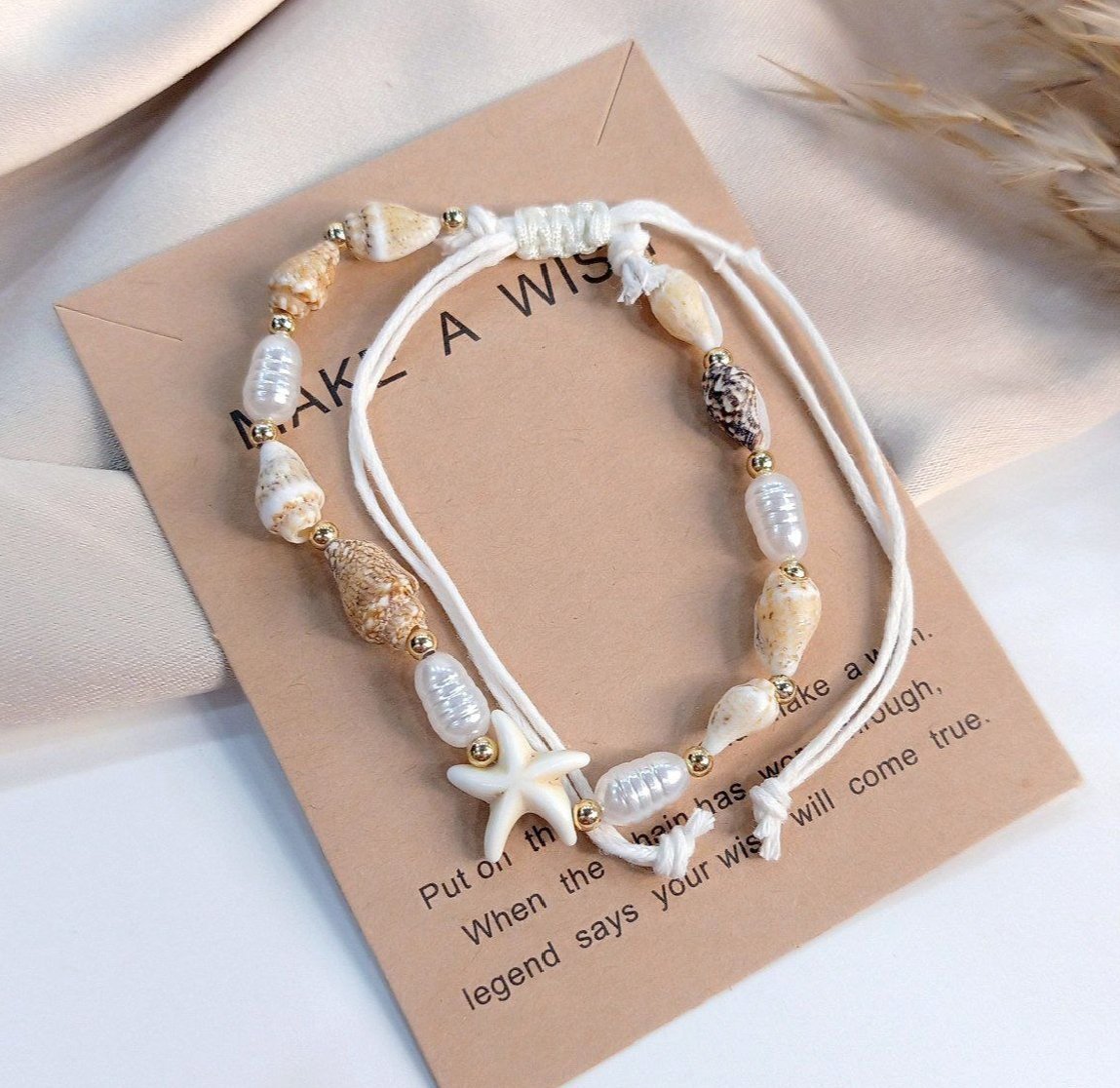 MJ Pearls & Shells Slider Bracelet